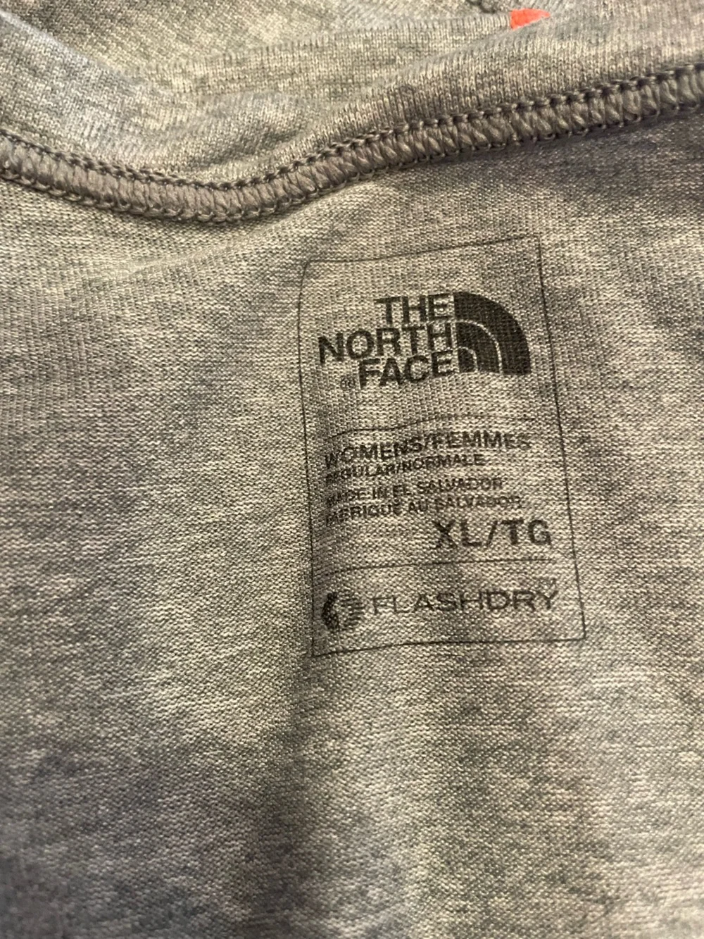 The North Face Gray V-Neck Short Sleeve Tee with Coral Accents - Picture 6 of 6
